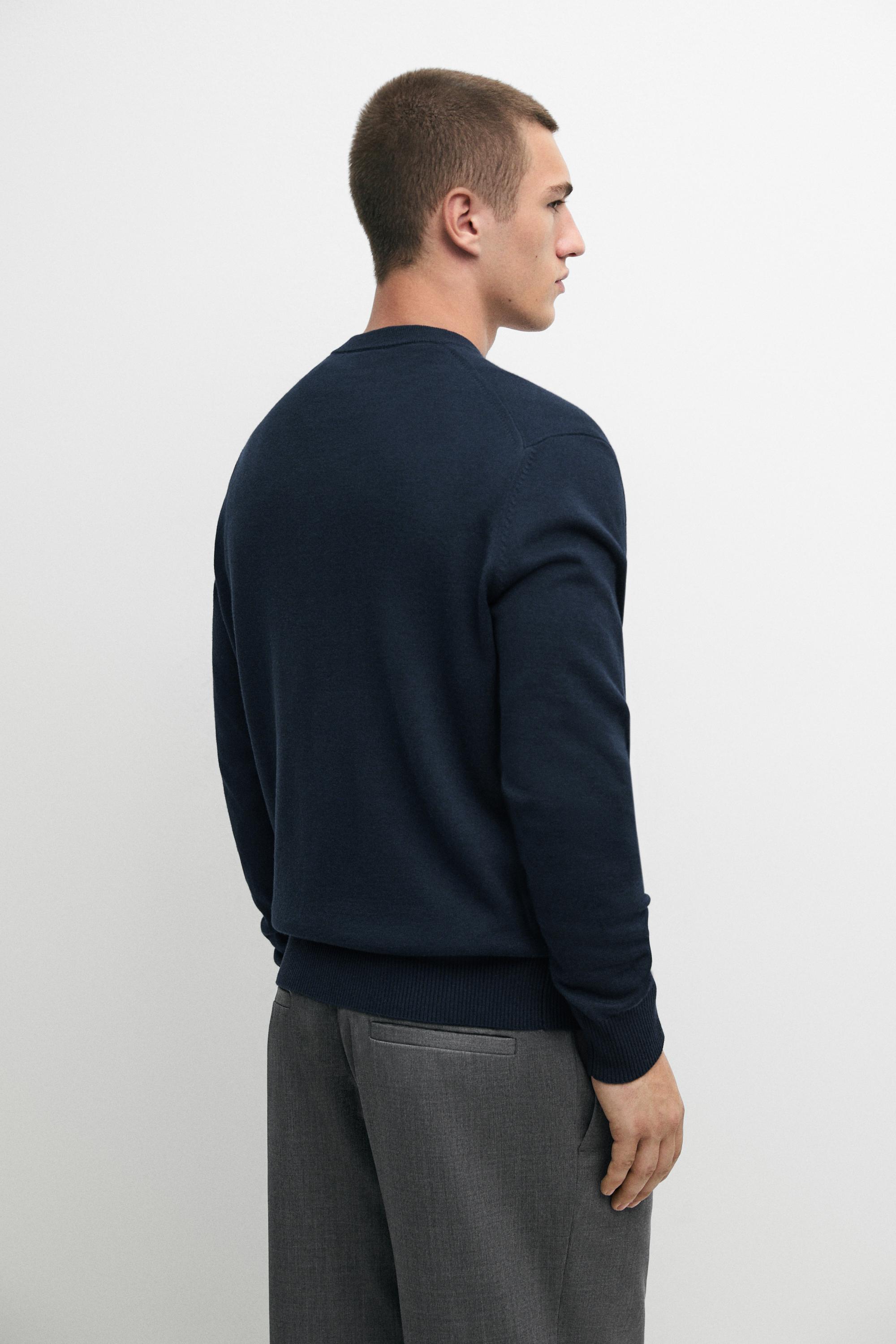 Cotton blend knit sweater